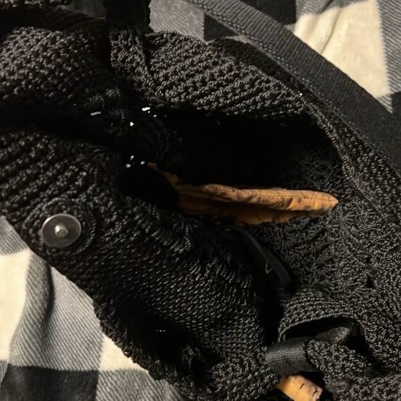 EUC The Sak McClaren Crochet Tote Purse with attached wristlet. Black. - Picture 11 of 17